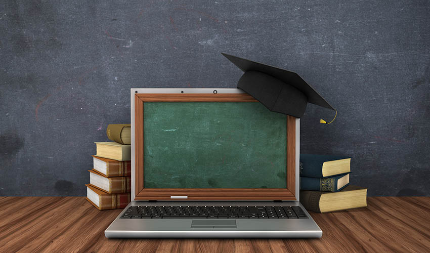 Laptop and Books